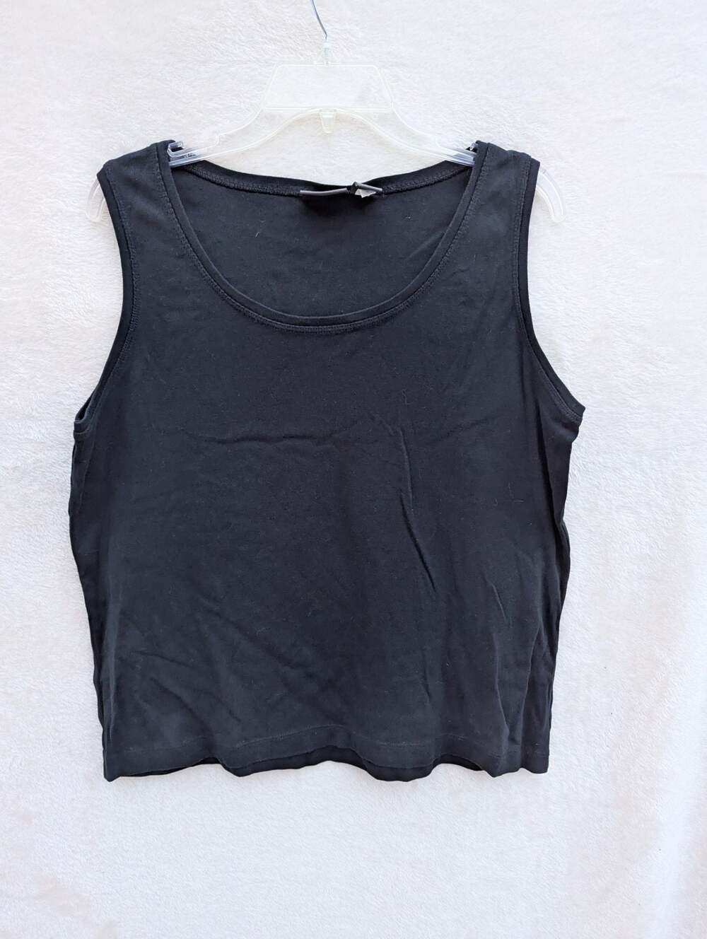Additions by Chico's Black 100% Cotton Scoop Neck Tank Top